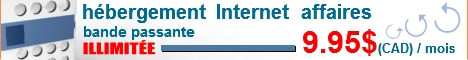Hébergement Internet Affaires à partir de 9.95 $ (CAD) / mois. Bande passante illimitée.